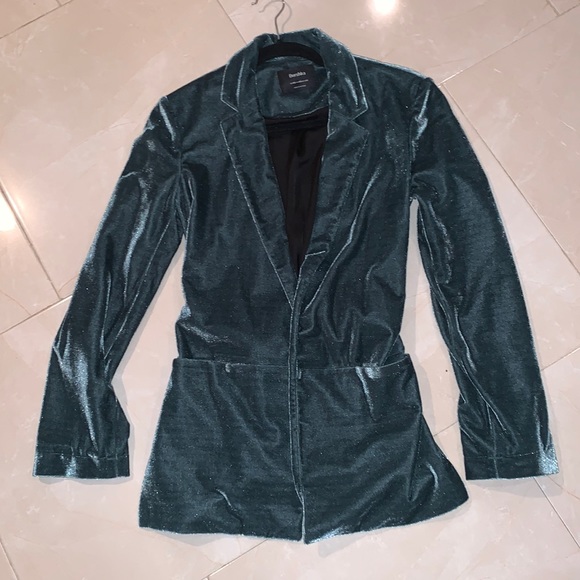 Bershka Jackets & Blazers - NWOT Velvet Blazer - Dark Teal